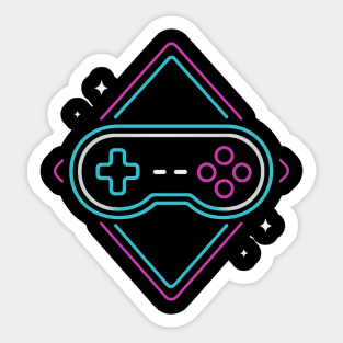 Neon Gamer Controller Retro Arcade Sticker